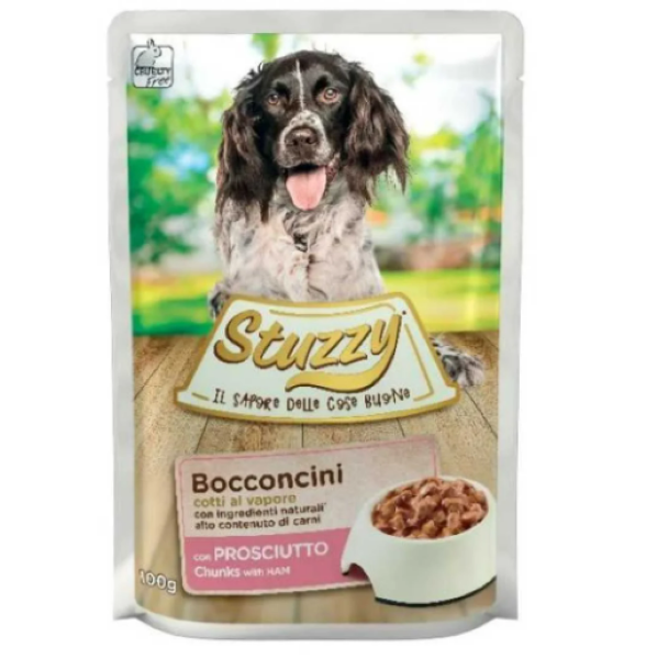 1035 Stuzzy dog sos sunka 100g Stuzzy dog preliv za pse komadići Šunke 100g - Slika 1