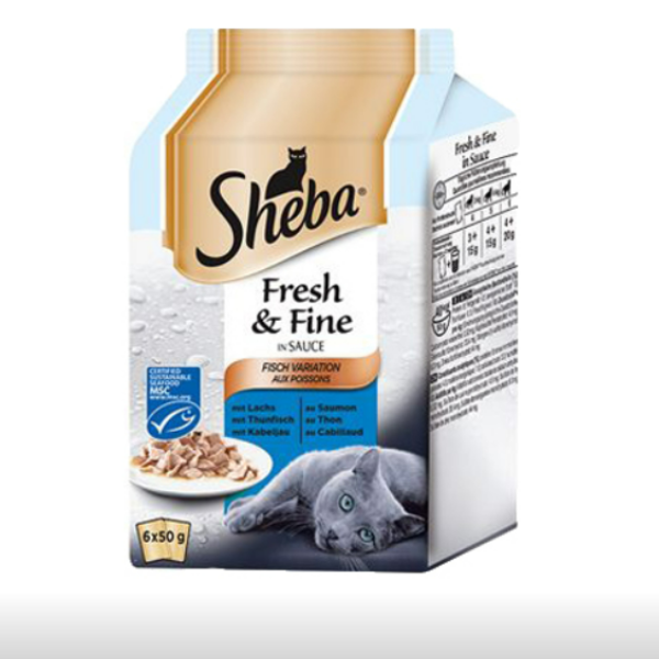4842 Sheba Fresh & Fine Izbor Ribe 6x50g Sheba Fresh & Fine Multipack za mačke Izbor Ribe 6x50g - Slika 1