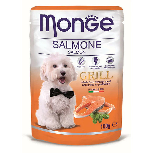 5230 Monge Grill Dog sos losos 100gr Monge Grill Dog sos za odrasle pse sa lososom 100gr - Slika 1