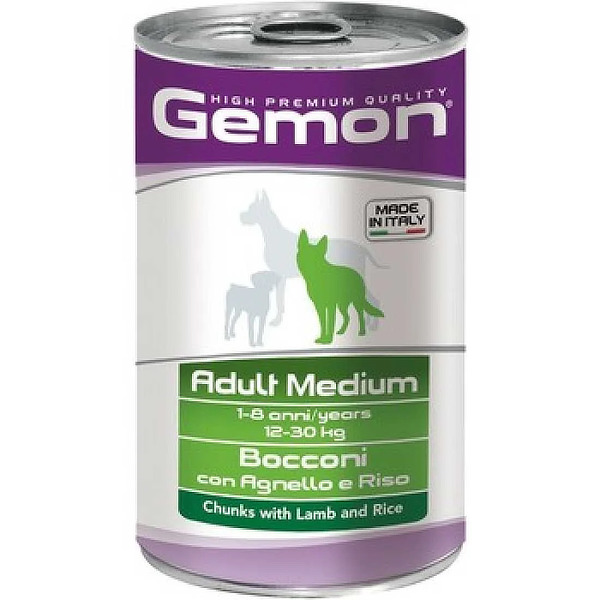 7048 Gemon Dog Adult medium jagnjetina 1250gr Gemon Dog Adult medium Jagnjetina i Pirinač konzerva za pse 1250gr - Slika 1
