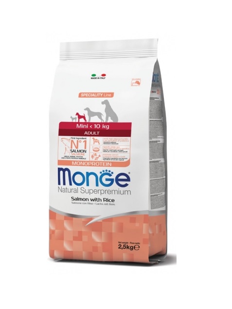 Monge-Monoprotein-Mini-Adult-Losos-75kg Hrana za pse-Monge Mini Adult losos,riza 7.5kg - Slika 1