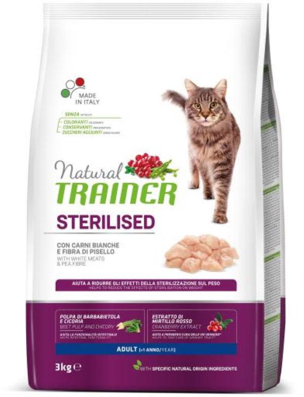 losos Hrana za mačke- Trainer Cat Sterilised White meat 10kg - Slika 1