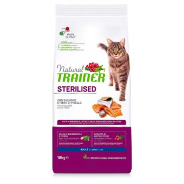 trainer-natural-cat-sterilised-adult-salmon-10kg Hrana za mačke-Trainer Natural Cat Sterilised Adult Losos 10kg - Slika 1